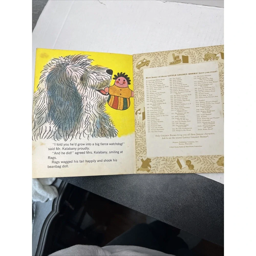 Rags 1974 Little Golden Book Patricia Scarry J.P. Miller Vintage Dog Children's